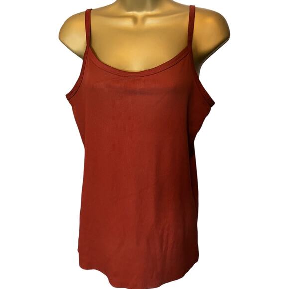 No Boundaries Rust Ribbed Cami Tank Top XL (15-17) Soft Stretch Casual Basic - Picture 1 of 3